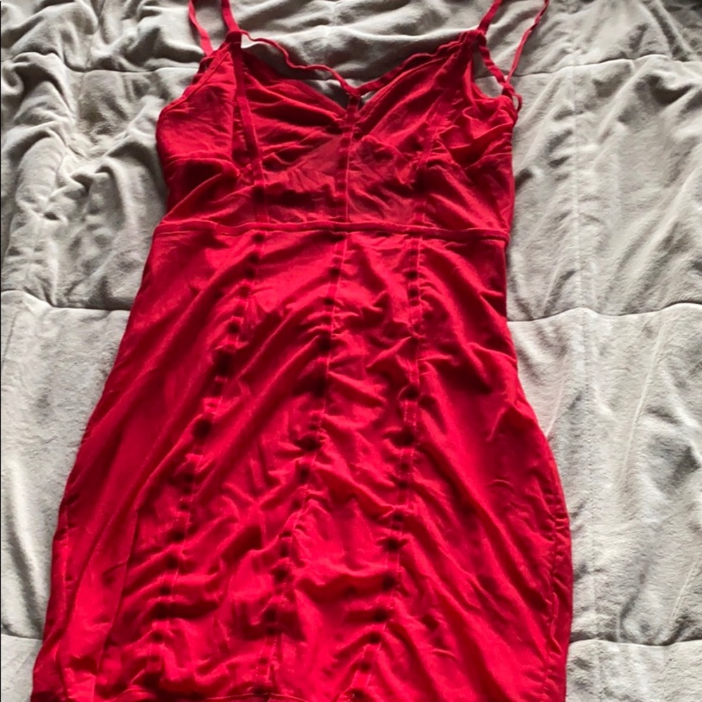 Red mini dress